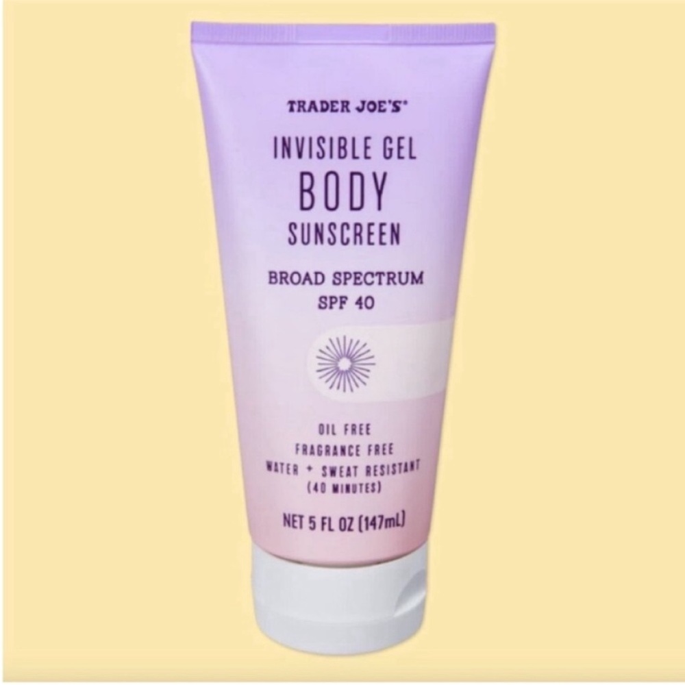 Trader Joe’s Invisible Gel Body Sunscreen SPF 40 NEW